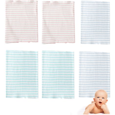 6 pièces tour de ventre bébé, coton doux, 24 x 17 cm, pour nouveau-nés et nourrissons 0-4 ans (1/5)
