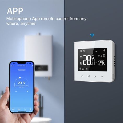 Tuya ZigBee – Intelligenter Temperaturregler mit Konstanttemperaturregelung, einstellbarem LCD-Display, für kompakte Wasser- und Gasboiler, kompatibel mit Amazon Alexa und Smart Home (1/4)