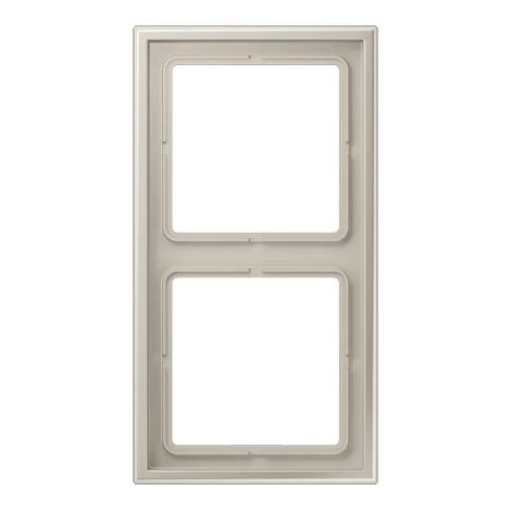 Jung Cadre double, LS ZERO, Thermoplastique laqué, acier inoxydable, Montage vertical et horizontal LSZ ES 982 BF