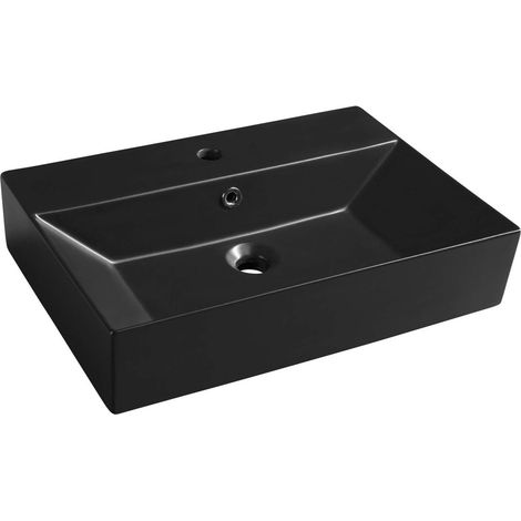 Sapho Isvea - Waschtisch Sistema, 60x42 cm, mit Überlauf, Hahnloch, schwarz matt 10SF50060-2N (1/5)
