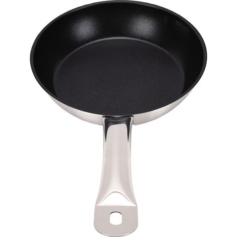 Poêle antiadhésive 20 cm pour faire des omelettes, des crêpes et des pancakes, avec fond en acier inoxydable, compatible avec les plaques de cuisson à gaz, à induction et électriques. (1/5)