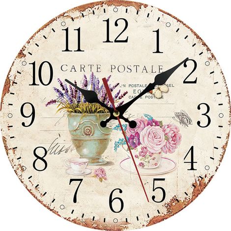Reloj de Pared de Madera, Diseño Europeo Creativo y Silencioso – Ideal para Salón y Dormitorio (1/5)