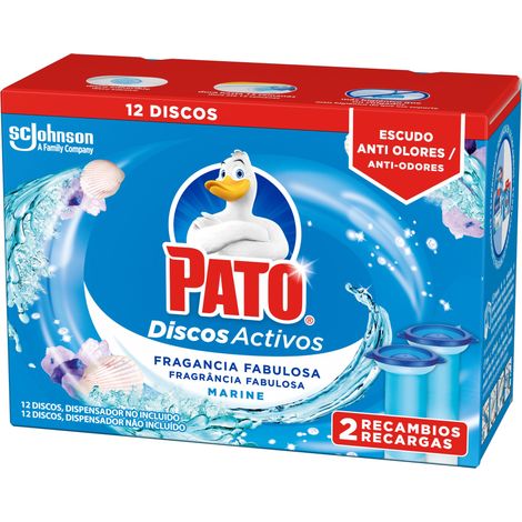 PATO WC DISCOS ACTIVOS x 2 recambios frescor marino 12 u (1/2)