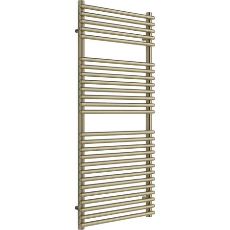 Signature Mode Straight Heated Towel Rail 1190mm H x 500mm W - Brushed Brass