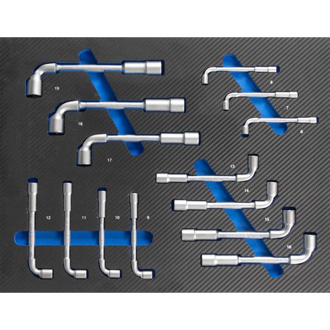 Profi Werkstattwagen Einlage blau Winkel Steckschlüssel Satz 6-19 mm 14 tlg.