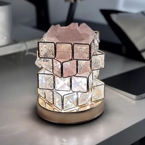 Luce notturna touch wireless a forma di cubo, lampada da tavolo dimmerabile con 3 colori (1/4)