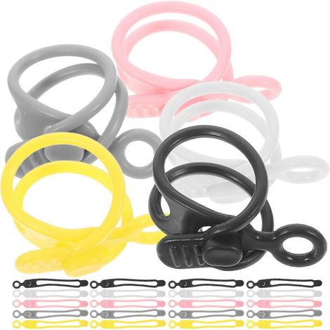 Lot de 30 attaches de câbles en silicone réutilisables pour organiser les cordons à la maison ou au bureau-10.5X1.3CM (1/3)
