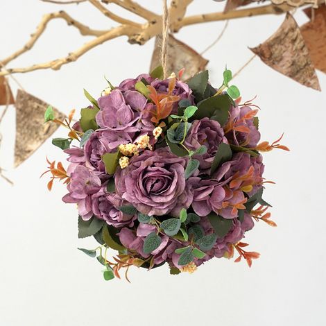 Boules de fleurs artificielles d'hortensias et de pivoines pour décoration de jardin et de mariage. Fleurs artificielles. (1/5)