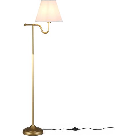 COSTWAY 158 cm Lampada Piantana da Terra Vintage con Paralume in Tessuto