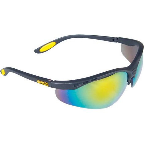 DeWalt Reinforcer Safety Glasses with Fire Mirror Coating, Impact and Scratch Resistant, ToughCoat Impact Protection (1/4)