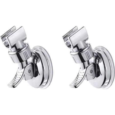austauschbare Handbrausehalter, 360° drehbarer Saugnapf-Duschhalter, Duschhalter mit starker Saugkraft (Saugnapfbasis) – Silber