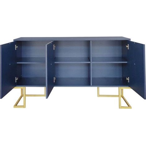 Buffet moderne - 3 portes - Bleu - MDF et panneaux de particules - Design contemporain (1/5)