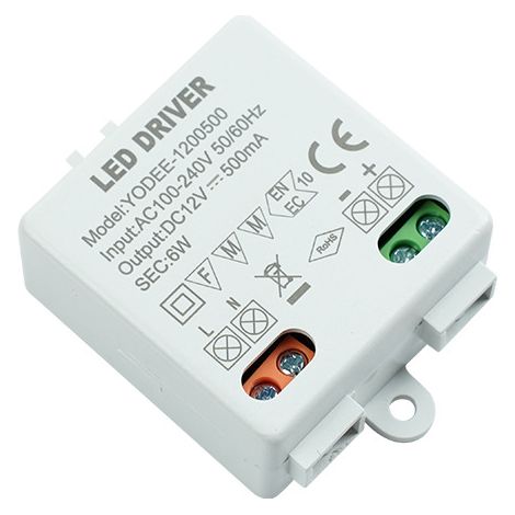 12V/DC 6W Mini LED Transformateur pour Lampes LED Basse Tension 12V ou Autres Sources d'alimentation Petit et Plat Sans Exigences de Charge Minimale(2 Paquet)