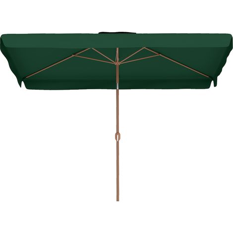 Ombrellone da Giardino 2x3 m Ouverture Manovella Inclinabile Anti UV 50+ Verde