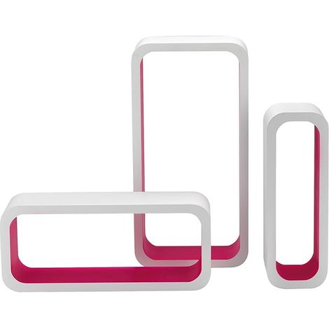 King Home SET 3 STÜCK(cm 10x10x30 + cm 15x10x35 + cm 20x10x40) RECHTECKIGES GESTEINTES MDF-Spülbecken WEISS/FUCHSIA 2 STÜCK KARTON (1/3)