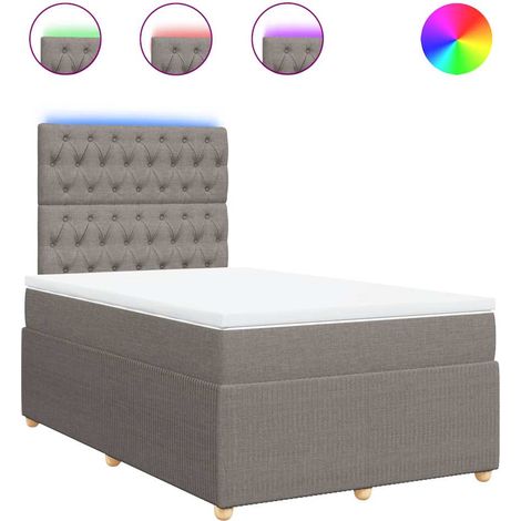 Maison Exclusive - Sommier à lattes de lit avec matelas taupe 120x190 cm tissu (1/5)