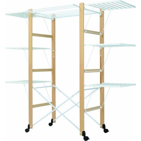 Étendoir à linge, Misura aperto H164 P80 L176 cm, naturel (1/5)