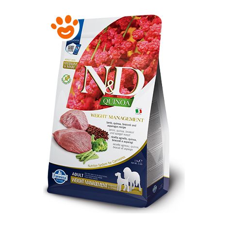 Farmina Dog N&D Quinoa Weight Management Adult Medium Large Agnello - Farmina Dog N&D Quinoa Weight Management Adult Medium Large Agnello - Sacco Da 2,5 Kg