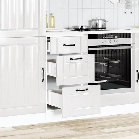 Meuble Bas de Cuisine Lucca en Bois d'Ingénierie, Finition Blanc Brillant (1/5)