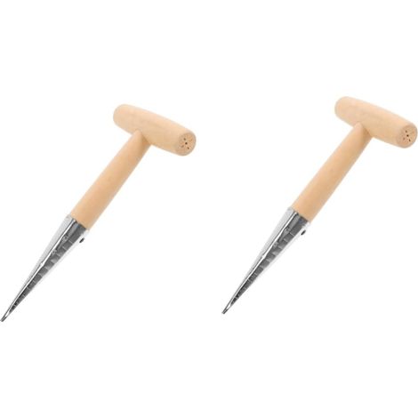 2 Pièces Outils de semis de semis outil de jardin terre dibber pour la plantation plantoir à main de jardin outils de plantation de jardin creuseur de sol planteur Acier inoxydable (1/5)