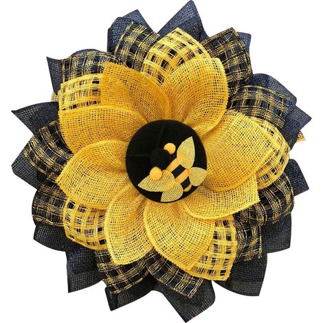 Guirlande Artificielle - Couronne de Feuilles et Tournesols avec Abeilles - Décoration Murale pour Mariage et Événements - 1 Pièce (1/5)