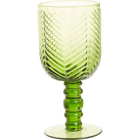 Premier Housewares Set of Four Fleur Green Wine Glasses (1/5)