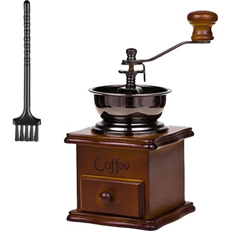 Moulin à café manuel en bois, taille de mouture réglable, pour expresso, cafetière à piston et café filtre, pour une utilisation à la maison et en voyage.-AquaForge (1/5)