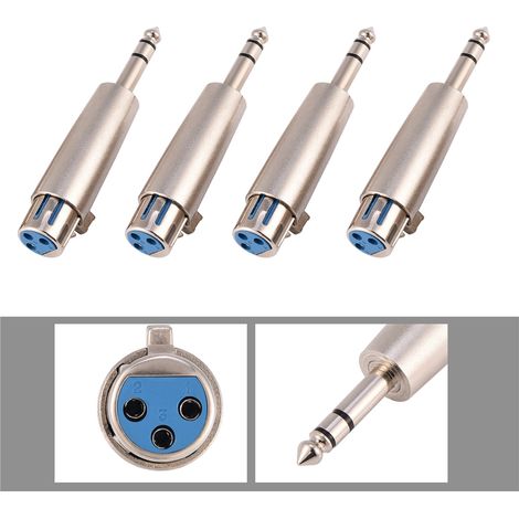 Adaptateur XLR Femelle vers Jack 6.35mm Stéréo - Lot de 4 pour Microphone et Audio (1/5)