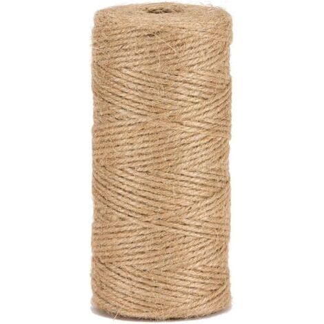 Ficelle de jute naturelle pour jardinage, loisirs créatifs et bricolage, 1,5 mm / 200 mètres