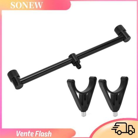 Support De Canne À Pêche - Tête En U 40 Mm - En Acier Inoxydable Et ABS - Pour Carpe Et Pêche Stationnaire - Lot De 2 Têtes + Support Transversal 25 Cm (1/5)