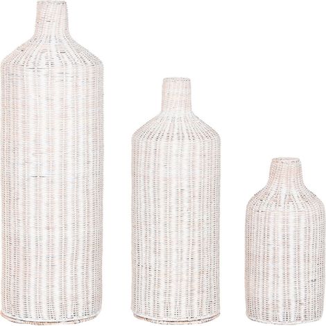 Jarron Set 3 Ratan Metal 25X25X81 Natural (1/4)