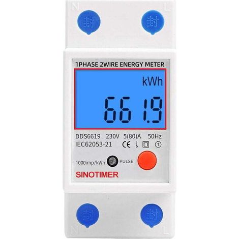 YMYNY Sous compteur électrique monophasé, 80A max modulaire, Simple tarif, Affichage LCD. (1/4)