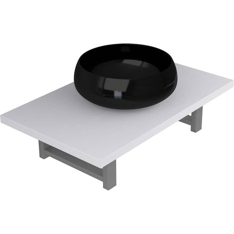 Maison Exclusive - 2-tlg. Badmöbel-Set Keramik Weiß (1/5)