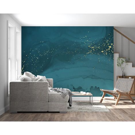 Papier Peint Art & Déco - Vortex Azur et Or - 500 x 270 cm (1/2)