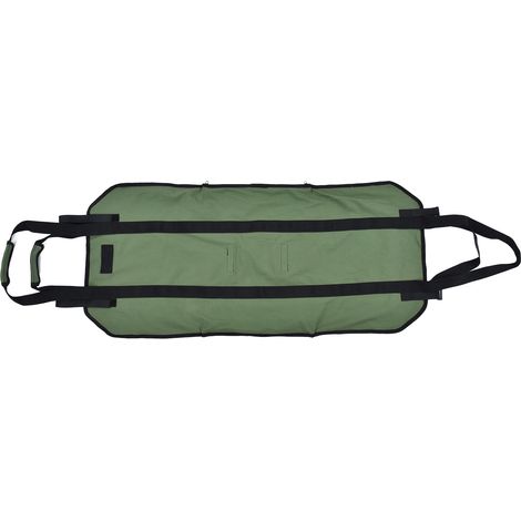 Sac de transport de bûches en toile Oxford, robuste et portable, pour le jardin, vert militaire (1/5)