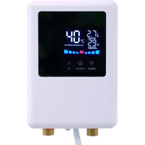 Chauffe-eau électrique 220 V, chauffe-eau instantané 5500 W, grand affichage numérique, convient aux camping-cars.