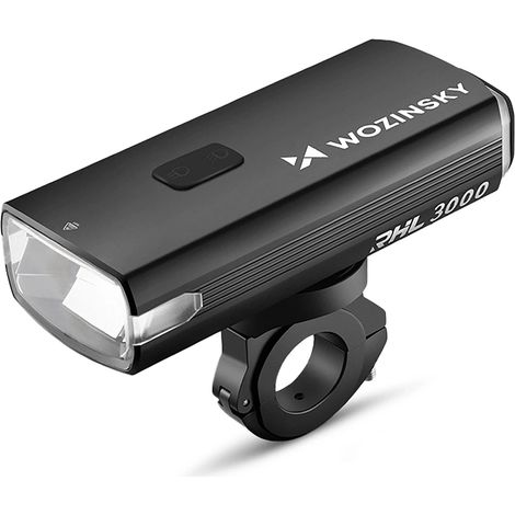 Wozinsky Fahrrad-Frontlicht + USB-C-Kabel (3000 lm) – Schwarz