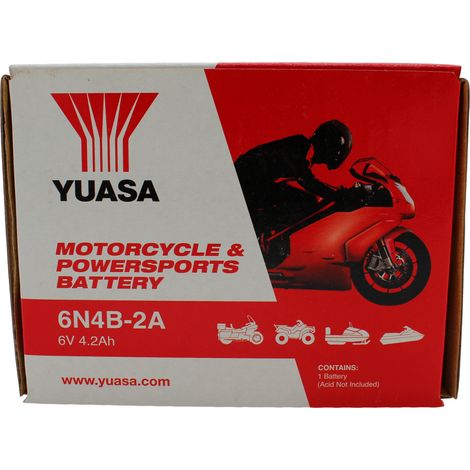Yuasa batteria yuasa 6n4b-2a batteria moto convenzionale 12 v capacità affidabile resistente vibrazioni (1/5)