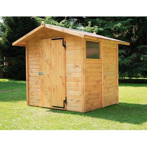 Casetta da Giardino in Legno di Pino da Esterno con Pavimento, Ricovero Attrezzi, Doghe spessore 19mm - Articolo C164/1 - 100010 (1/4)