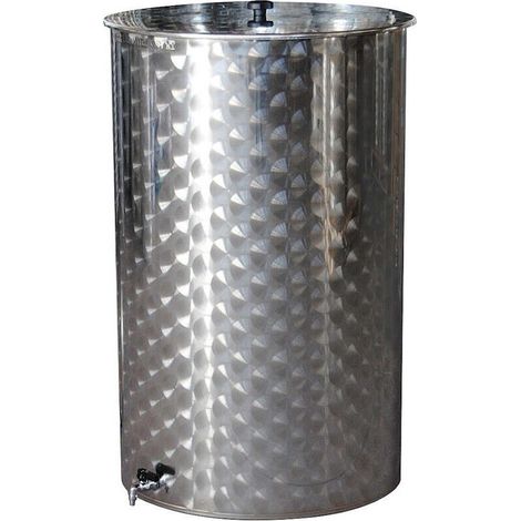 BOTTE PER VINO OLIO CONTENITORE PER ALIMENTI IN ACCIAIO INOX 18/10 BELVIVERE - Piedistallo: NO - Olio di Vasellina: No - Galleggiante: NO - Capacità Botte: 200 LT - Ø 56 x H 83 cm - Rubinetto: Acciaio
