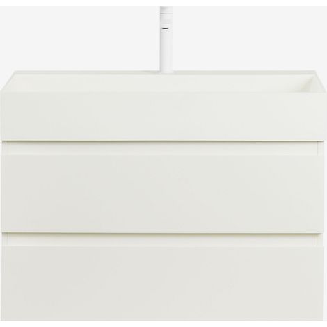 Conjunto de mueble de baño en madera y chapa de fresno con lavabo integrado Ona SKLUM             