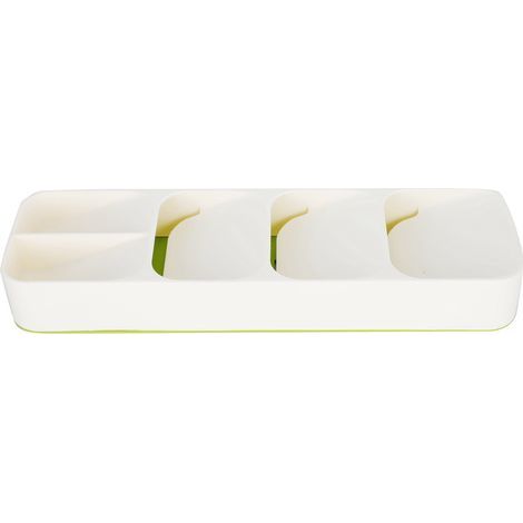 Boîte de rangement pour couverts (cuillères, couteaux, fourchettes) - Organisateur de tiroir de cuisine, accessoire beige (1/5)