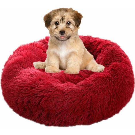 Dog Basket Round Cat Basket Fluffy Pet Bed Cushion Soft and Comfortable, Warm, Waterproof, Non-slip and Washable Dog Cushion Suitable for Cats, Dogs 40cm Light green70 (1/4)