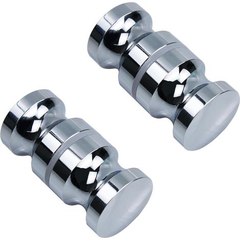 Maniglia per porta doccia, 30 mm, acciaio inox, bifacciale, vetro, set da 2