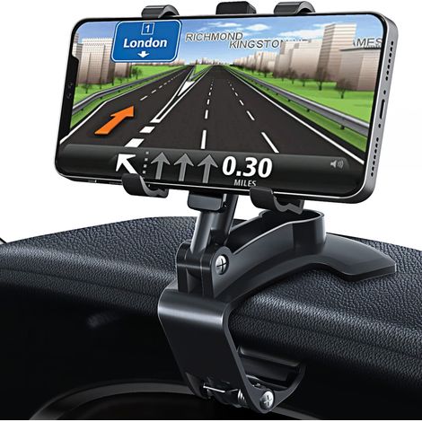 Support de Téléphone Voiture Rotation à 360 degrés, pour Tableau de Bord, Compatible avec GPS et Les téléphones Portables Noir