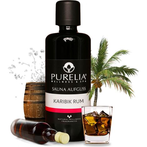 PURELIA Saunaaufguss Konzentrat Karibikrum 100 ml natürlicher Sauna-aufguss - reine ätherische Öle (1/5)