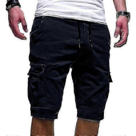 Short de jogging pour homme, taille élastique, poches cargo, mi-cuisse (1/3)