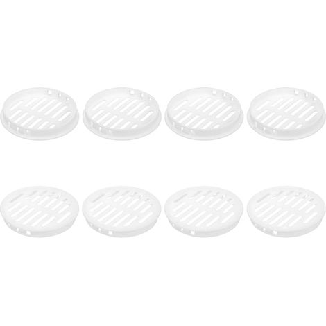 8Pcs 80mm/3.15" Circular Air Grills For Soffite, Plastic Ventilation Cover For Soffite, Round Mesh Hole Grille For Room Wardrobe Dressing Room, White (1/5)