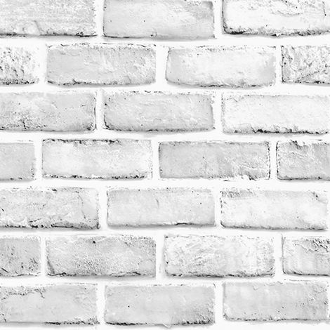 Papier Peint Autocollant 3D Brique Grise - Film Mural Amovible sans Trace, Effet Mur Industriel pour Salon/Cuisine, Revêtement Décoratif Résistant 44.5x300cm Amovible, pour salon, chambre et bureau. (1/5)