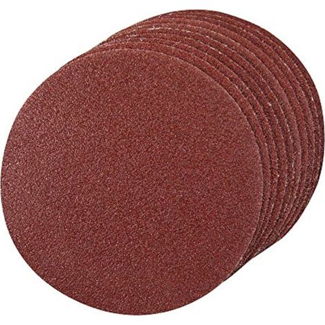 Lot de 10 disques abrasifs auto-agrippants 125 mm – Assortiment grains 60/80/120/240 – Pour ponçage bois, peinture, métal